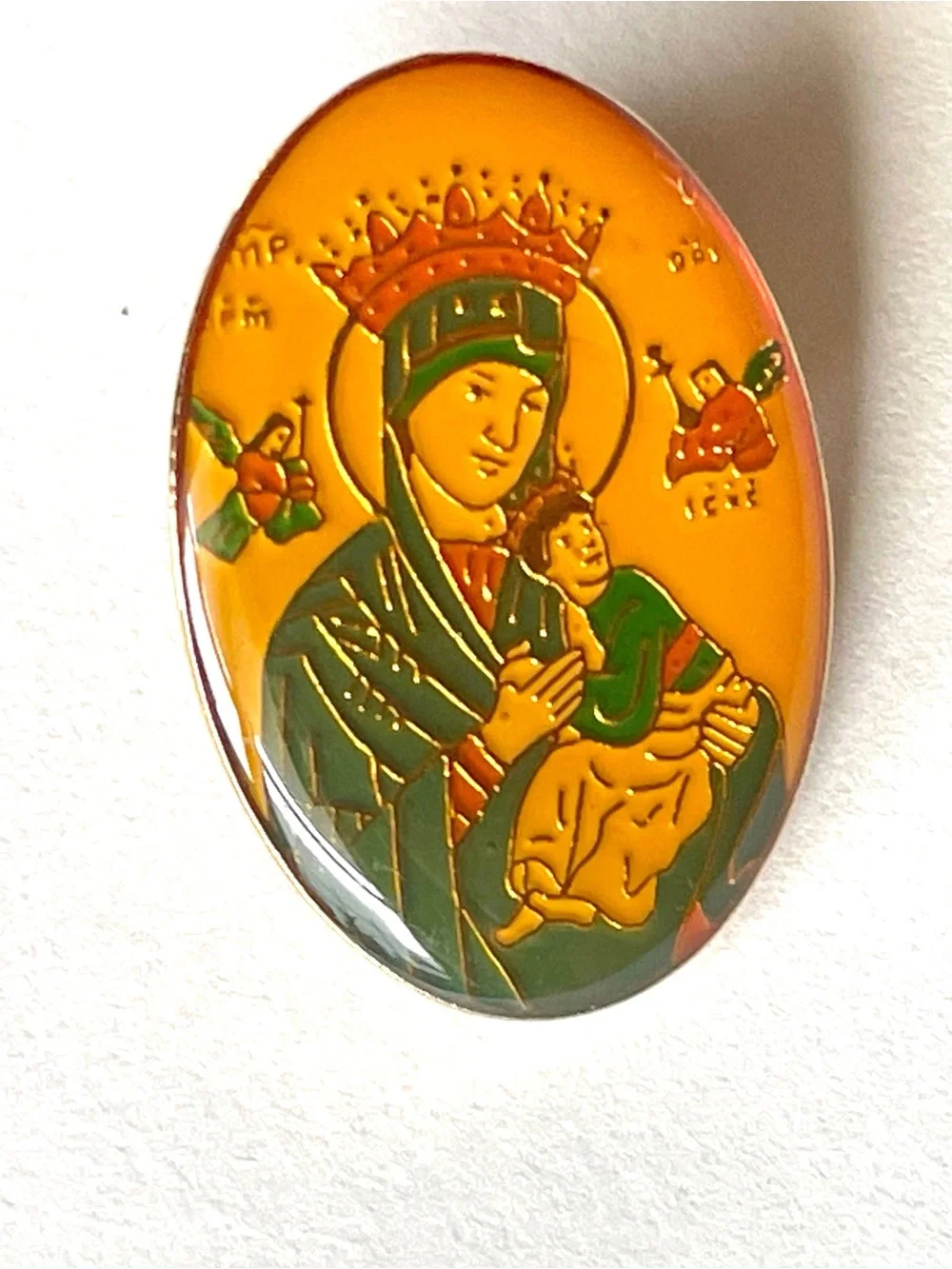 Set of 2 vintage Madonna and Child  authentic religious pins from Betlehem